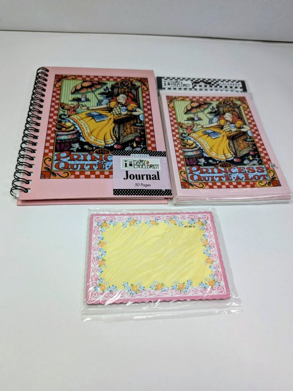 Vintage Mary Engelbreit The Princess Of Quite A Lot Stationery Set Journal Cards